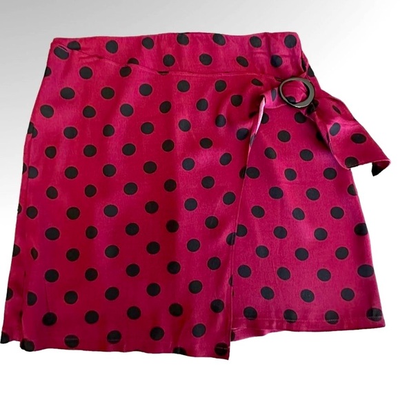 MNG Casual Womens Red/Black Polka Dot Skirt Sz S - Picture 4 of 5